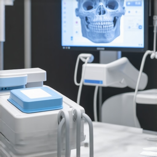 Advanced Dental Diagnostic Imaging A modern digital X-ray and 3D scanner used in personalized dental care