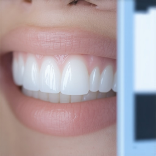 Advanced Dental Monitoring Technology High-tech intraoral scanner analyzing dental crowns and Invisalign