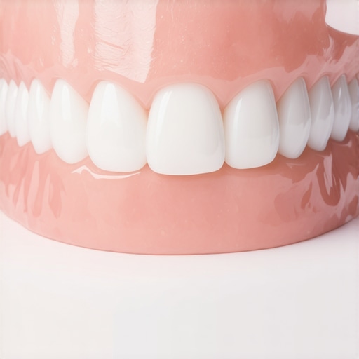 Futuristic dental laboratory showcasing advanced bioceramic crowns with nanotech enhancements