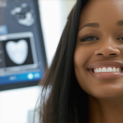 Dentist and patient discussing digital scan images in a modern dental clinic