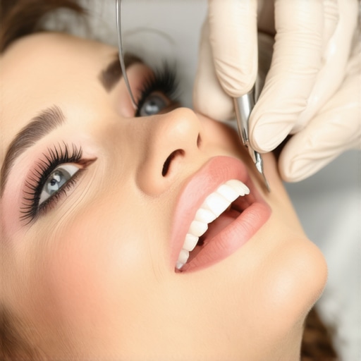 Dentist carefully adjusting a patient's crown to ensure proper bite alignment
