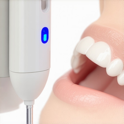 Ultrasonic scaler and water irrigator being used in dental cleaning to maintain crowns and Invisalign.
