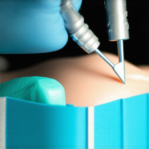 Dentist carefully adjusting a patient's dental crown during an appointment
