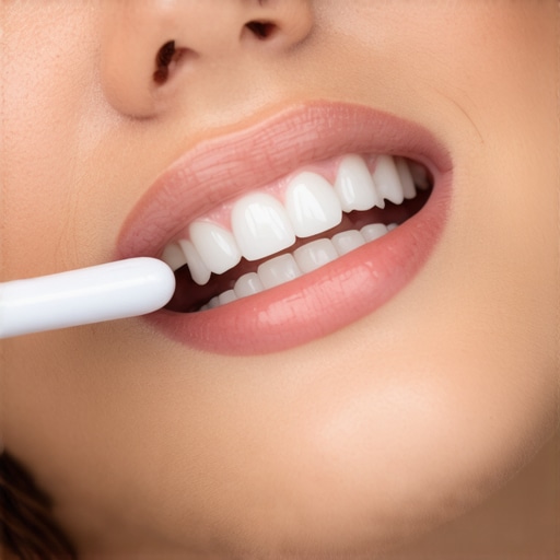 Person using soft toothbrush with gentle brushing technique