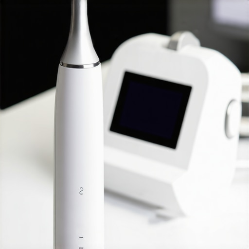 Ultrasonic toothbrush and intraoral camera used in dental care