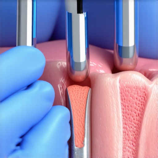 Dentist checking patient's gums during a dental checkup