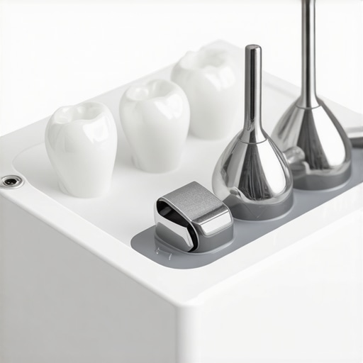 A person using an ultrasonic dental cleaner to clean aligners and retainers