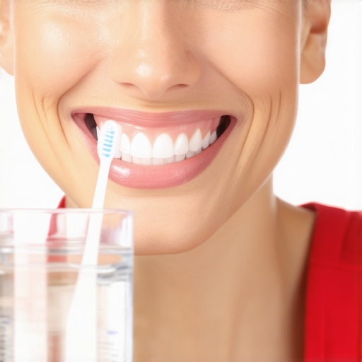 Person demonstrating oral hygiene habits to protect dental crowns.