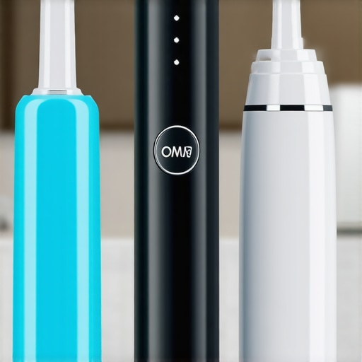 Ultrasonic toothbrush and water flosser on a dental countertop.