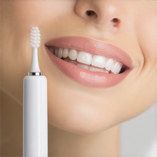 Modern dental tools for long-term oral health A person cleaning their teeth with a sonic toothbrush and water flosser