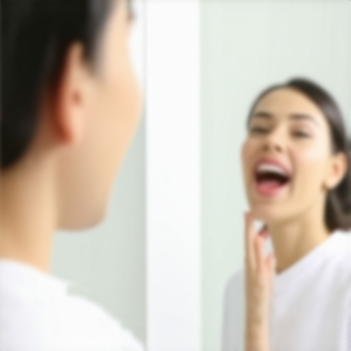 Person practicing speech exercises with a dentist supervising
