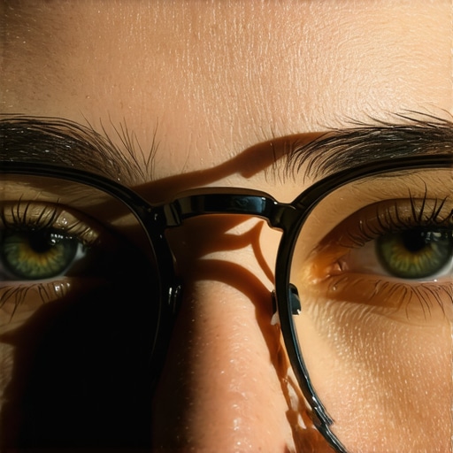 Person applying anti-fog spray on eyeglasses to prevent fogging