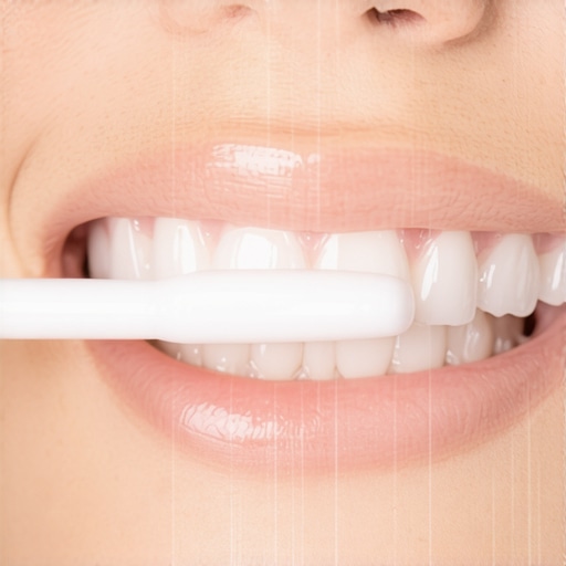 Effective Brushing Around Crowns and Invisalign Person brushing their teeth focusing on crowns and Invisalign attachments with a soft toothbrush