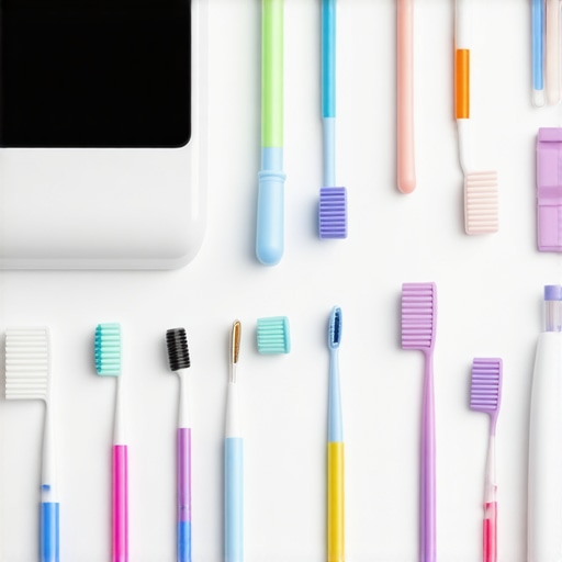 Modern Dental Equipment for Optimal Oral Care Dental tools such as digital scanners and electric toothbrushes on a sleek workspace.