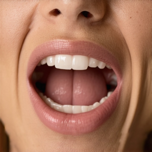 Person chewing with back teeth to protect Invisalign attachments.