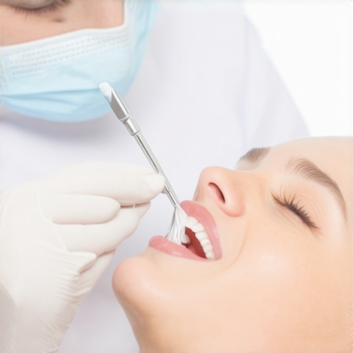 Dentist guiding a patient on correct brushing and flossing techniques