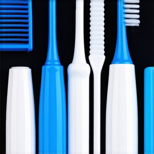 Essential Dental Tools for Long-Term Success A collection of high-quality dental hygiene tools, including ultrasonic toothbrush, water flosser, and interdental brushes, on a tray.