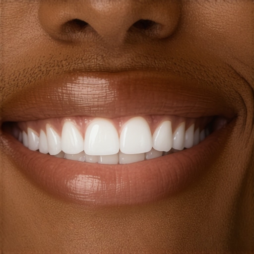 Invisalign in Action: Clear Aligners Smiling Adult smiling with Invisalign clear aligners showing straight teeth