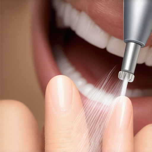Modern tools for long-term oral health success Person maintaining dental crowns with ultrasonic scaler