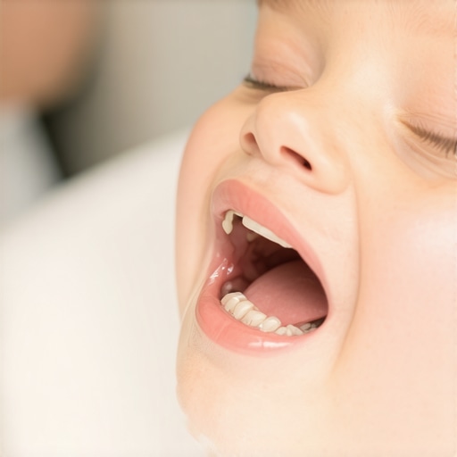Parent rinsing child's mouth to clean a dental injury with care and compassion