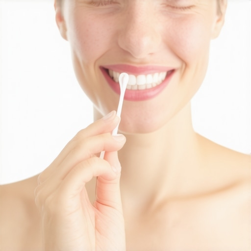 Proper Flossing Technique for Bright Smiles Hands demonstrating flossing between teeth with dental floss.