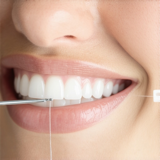 The easiest way to floss under a dental bridge without getting stuck