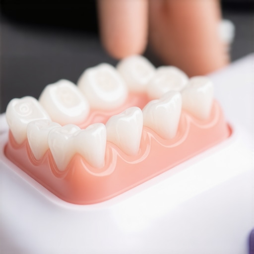 A person cleaning Invisalign trays with an ultrasonic cleaner in a bathroom