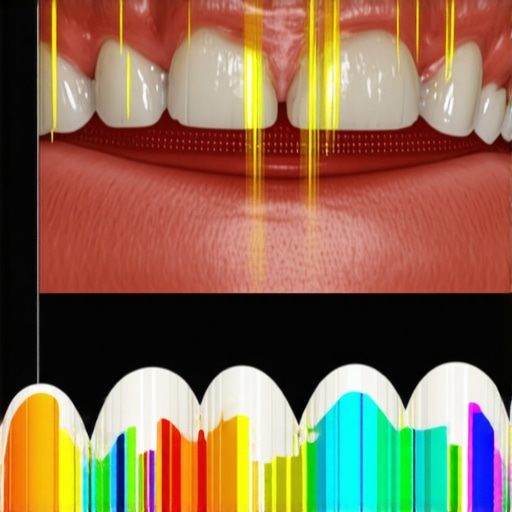 3D Bite Pressure Map for Orthodontic Health A digital dental display showing bite pressure points on a 3D model of teeth.