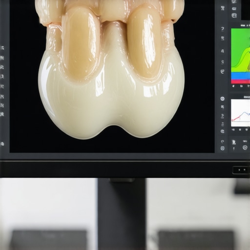 3D CBCT Scan Analysis for Dental Crown Precision Digital 3D dental scan showing crown fit on a monitor
