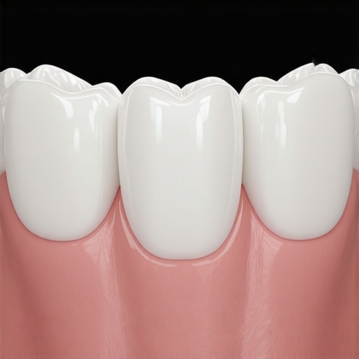 A clinical 3D scan showing how a dental crown should tightly fit against neighboring teeth to prevent food traps.