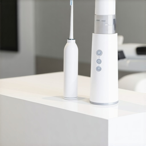 A 3D dental scanner and water flosser illustrating modern family dentistry techniques.