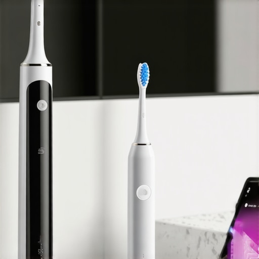 Advanced Home Dental Care Tools High-tech toothbrush and water flosser for dental maintenance