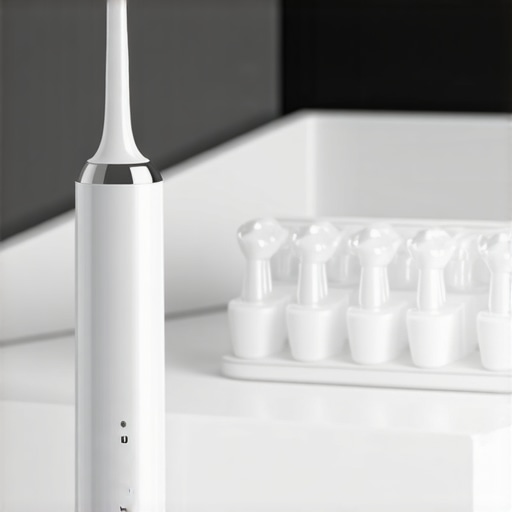 Water flosser and Invisalign aligners on a bathroom counter