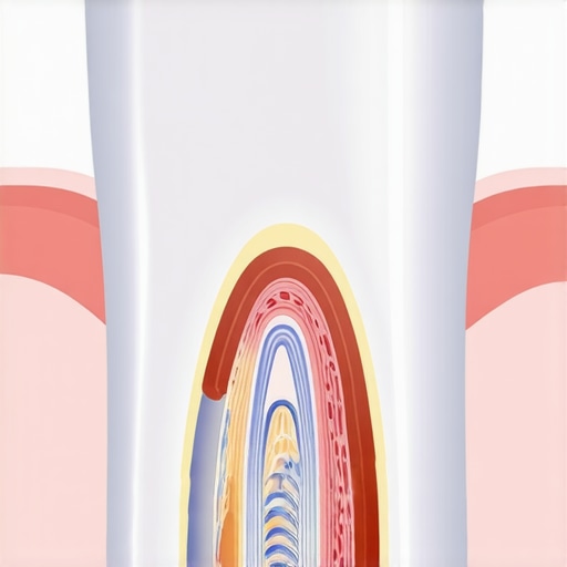 Anatomy of a Dental Crown and Tooth Nerve Diagram showing how a dental crown sits on a tooth and its proximity to the nerve pulp.
