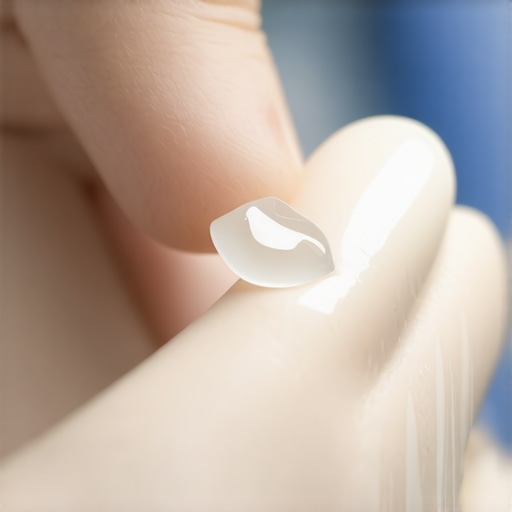 A person preparing a small piece of dental wax to cover a sharp chipped tooth edge.