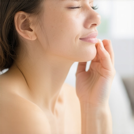 A person using a warm compress on their jaw to relieve TMJ pain and muscle soreness after a dental appointment.