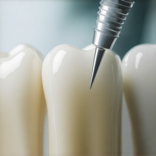A dentist adjusting a dental crown to ensure a tight fit and prevent food impaction.