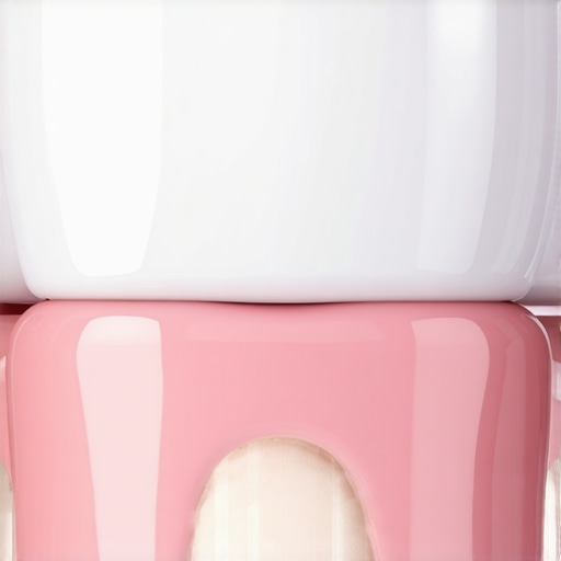 Close-up of a dental crown margin Detailed 3D view of the junction between a dental crown and the natural gumline.