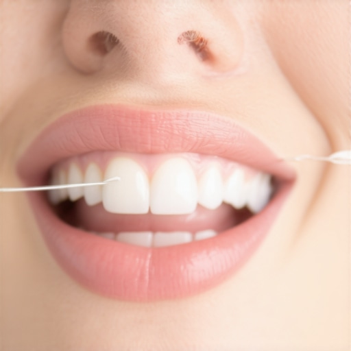Correct C-Shape Flossing Technique A demonstration of the C-shape flossing technique to prevent gum bleeding and a metallic taste.