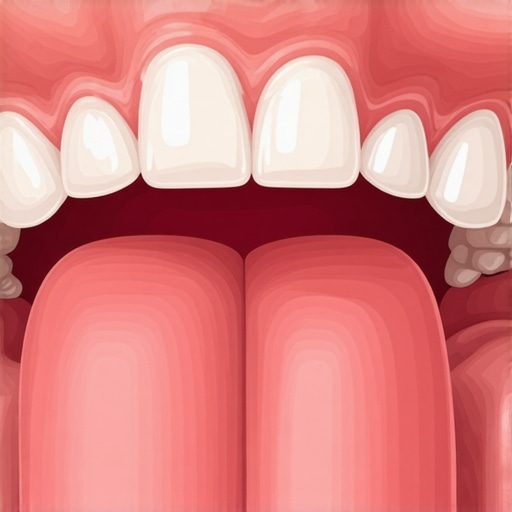 Diagram showing how to position the tongue to prevent whistling with dentures.