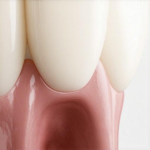 Detailed view of a dental crown margin Close-up image showing a dental crown meeting the gumline to illustrate proper fit and oral health