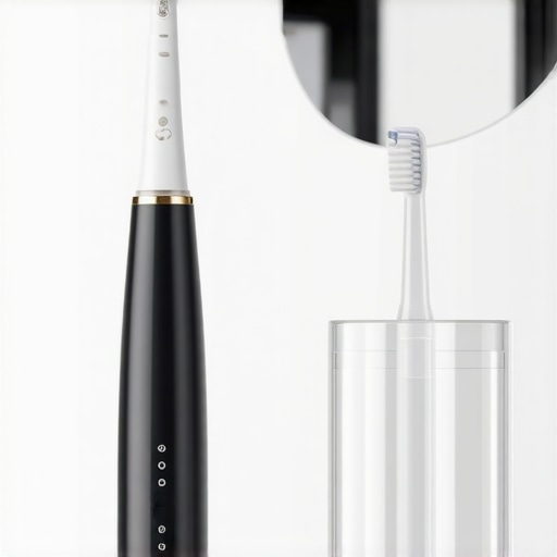 Essential Family Dental Maintenance Tools Modern dental tools including a water flosser and Invisalign case on a bathroom counter.