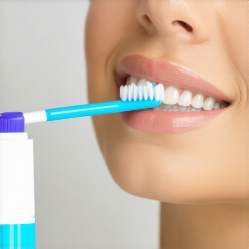 Illustration of proper brushing technique for dental sensitivity.