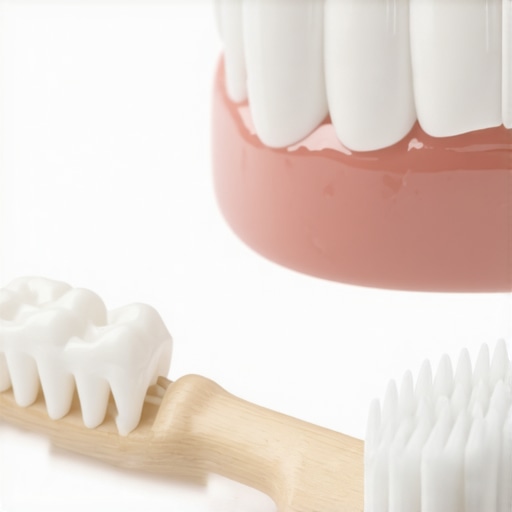 Gentle Care for Dental Crowns A dental crown being cleaned gently with a soft toothbrush to illustrate proper oral health maintenance.