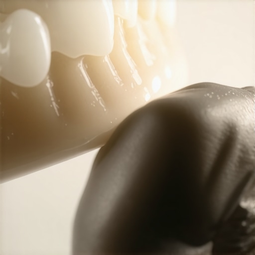 High-quality porcelain dental crown A detailed view of a restorative dental crown showing realistic craftsmanship.