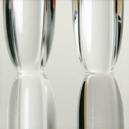 Close up of a clear dental aligner showing how harsh chemicals can create micro-scratches on the plastic surface