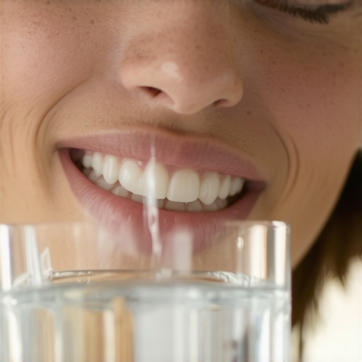 A person practicing oral care to reduce gum swelling after dental work.