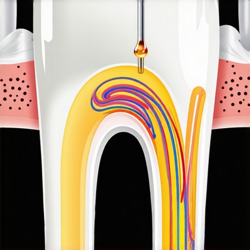Diagram showing how cold temperatures affect exposed dentin tubules and trigger tooth nerve pain.