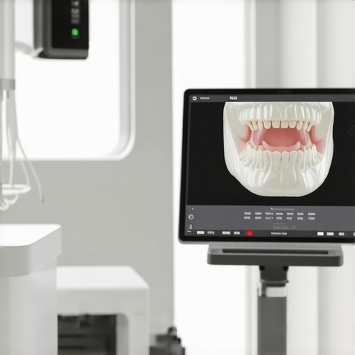 Modern 3D Dental Scanning Technology A 3D CBCT scan used in modern family dentistry to ensure precise dental crown placement and Invisalign planning.