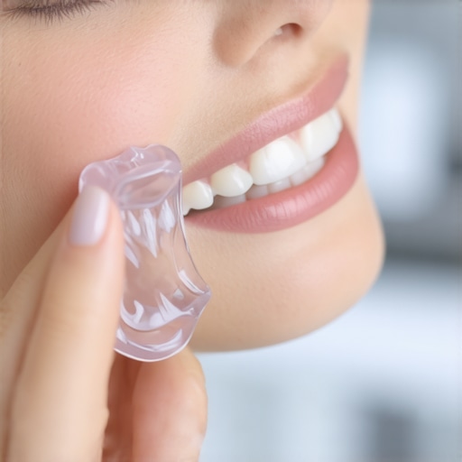 Modern Dental Alignment and Diagnostic Technology Close-up of Invisalign clear aligner and 3D digital dental scan